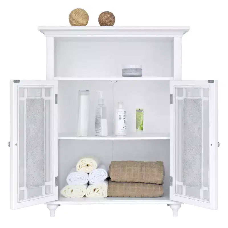 Armario de almacenamiento de suelo Teamson Home Windsor de 26.5 x 34 con 2 puertas, color blanco
