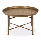 Mesa de centro redonda de metal Kate y Laurel Mahdavi, 25.5x25.5x15.5, oro
