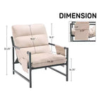 FERPIT Silla auxiliar tapizada con estructura metálica estilo moderno