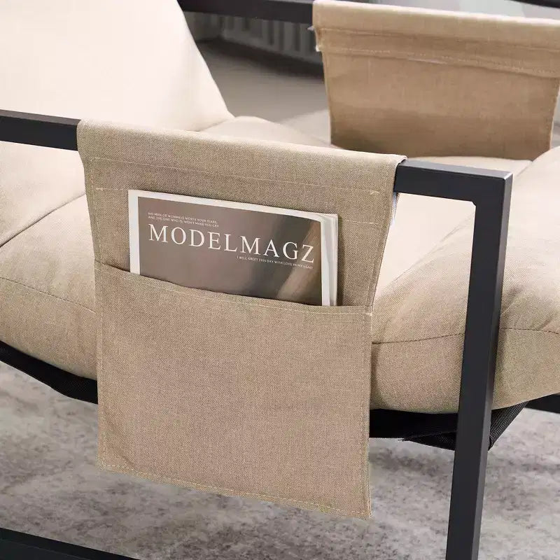 FERPIT Silla auxiliar tapizada con estructura metálica estilo moderno