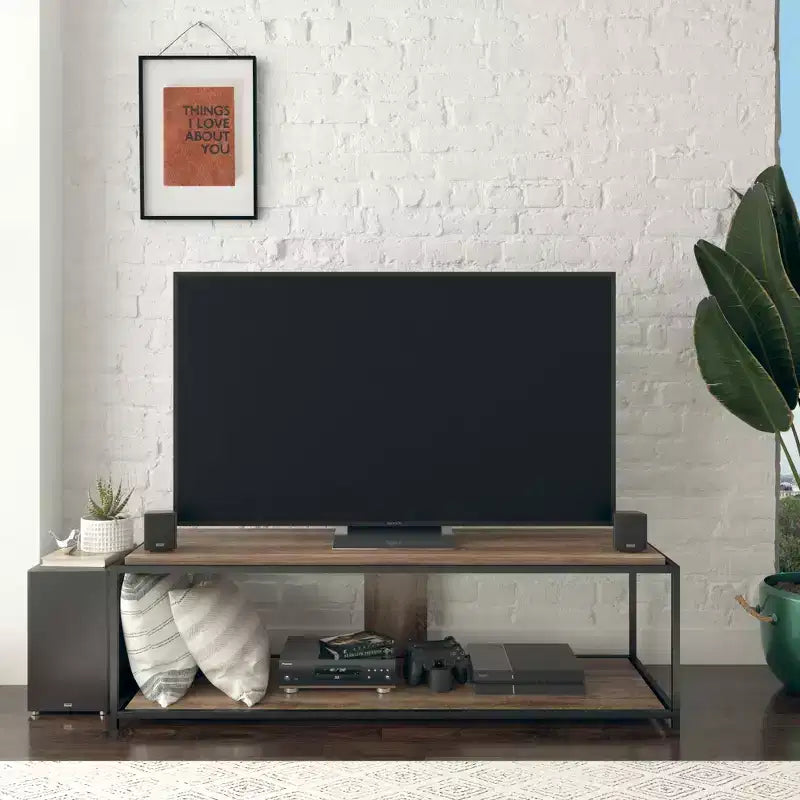 Mueble de TV Fayette de RealRooms para televisores de hasta 65", Roble envejecido