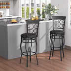 Costway Juego de 2/4 taburetes de bar giratorios vintage de 30'' Sillas de comedor tapizadas para bistró Negro