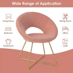 Costway Sillón de Terciopelo Moderno, Silla de Ocio Tapizada para Tocador con Patas Metálicas