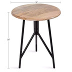 Mesa auxiliar redonda de madera Kate y Laurel Pallson, 18x18x22, Natural