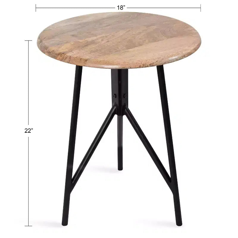 Mesa auxiliar redonda de madera Kate y Laurel Pallson, 18x18x22, Natural