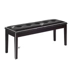 Banco de comedor tapizado de cuero sintético con botones, de madera maciza, de Costway