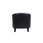 Sillón decorativo Barrel con tachuelas y patas de madera maciza