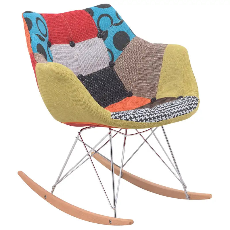 Mecedora tapizada en poliéster para lactancia - Sillón moderno con reposabrazos para el hogar, la sala de estar y el dormitorio