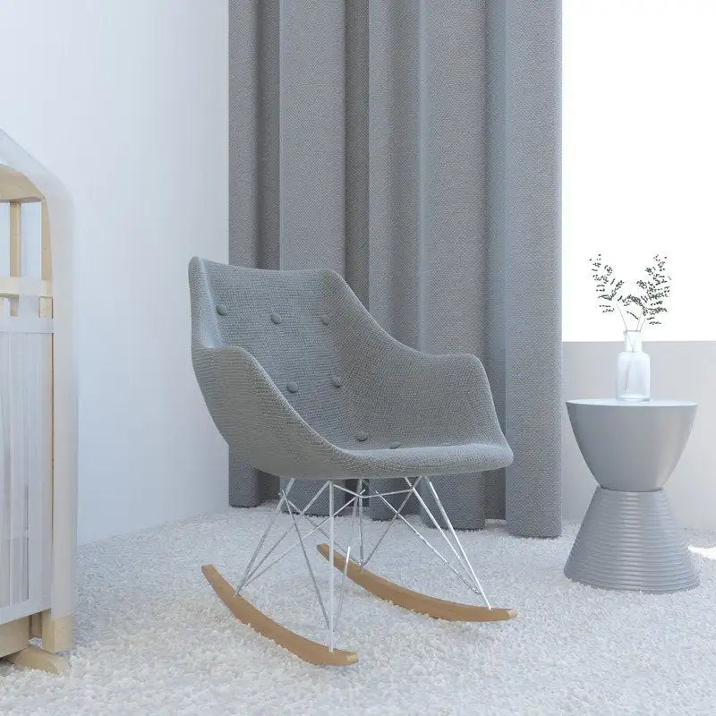 Mecedora tapizada en poliéster para lactancia - Sillón moderno con reposabrazos para el hogar, la sala de estar y el dormitorio