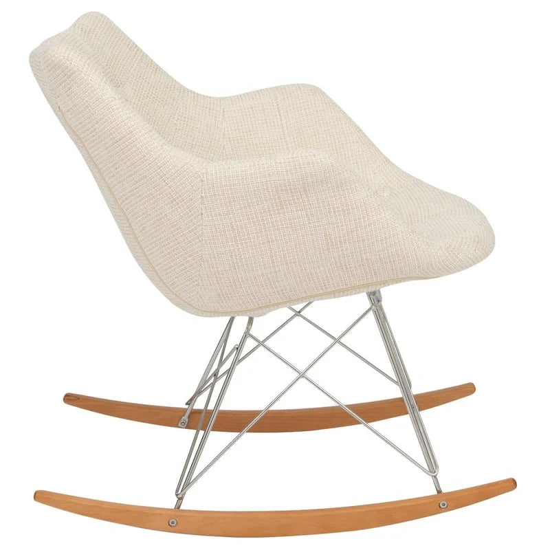 Mecedora tapizada en poliéster para lactancia - Sillón moderno con reposabrazos para el hogar, la sala de estar y el dormitorio