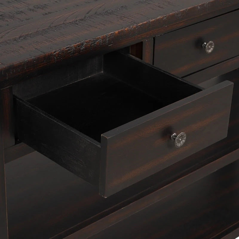 Mesa de consola con 3 cajones y 2 estantes abiertos
