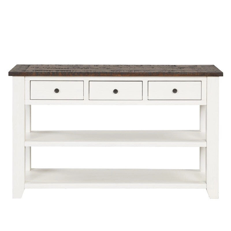 Mesa de consola con 3 cajones y 2 estantes abiertos