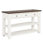 Mesa de consola con 3 cajones y 2 estantes abiertos