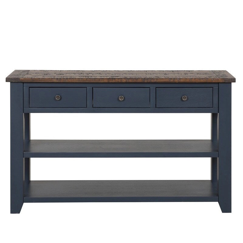 Mesa de consola con 3 cajones y 2 estantes abiertos