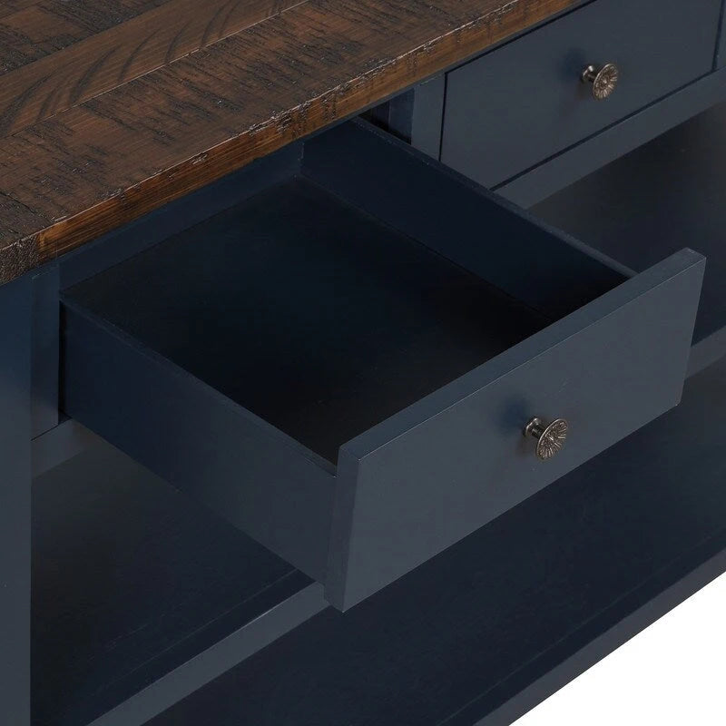 Mesa de consola con 3 cajones y 2 estantes abiertos