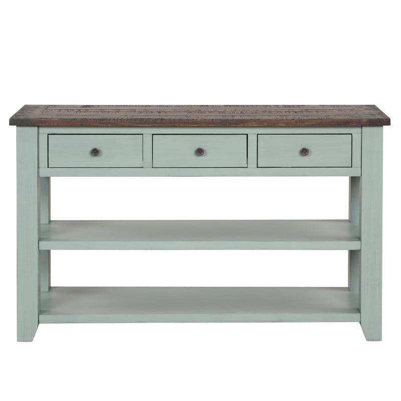 Mesa de consola con 3 cajones y 2 estantes abiertos