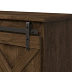 Mueble de TV rústico de madera maciza de 66 pulgadas con puertas corredizas de granero