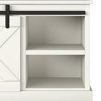 Mueble de TV rústico de madera maciza de 66 pulgadas con puertas corredizas de granero