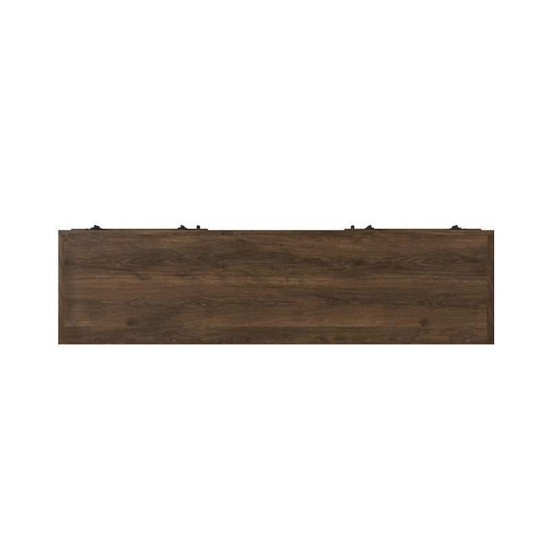 Mueble de TV rústico de madera maciza de 66 pulgadas con puertas corredizas de granero