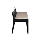 Banco de caña de madera maciza con asiento acolchado