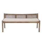Banco de caña de madera maciza con asiento acolchado