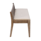 Banco de caña de madera maciza con asiento acolchado