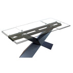 Mesa de comedor extensible con tapa de cristal, 180-270 cm