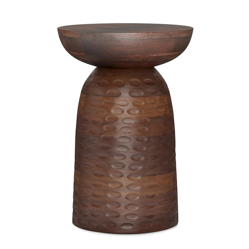 Mesa auxiliar de madera maciza - 12.6" P x 12.6" A x 17.7" Al, completamente ensamblada