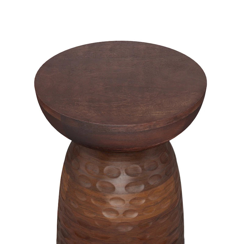 Mesa auxiliar de madera maciza - 12.6" P x 12.6" A x 17.7" Al, completamente ensamblada