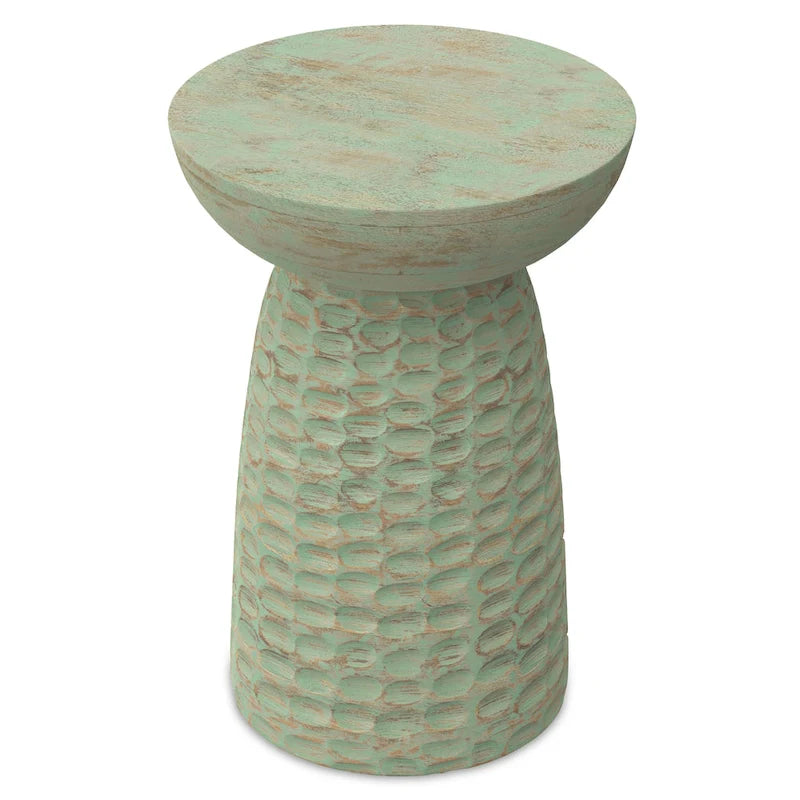 Mesa auxiliar de madera maciza - 12.6" P x 12.6" A x 17.7" Al, completamente ensamblada