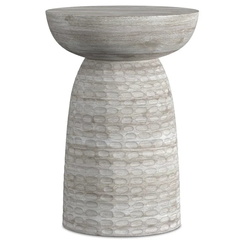 Mesa auxiliar de madera maciza - 12.6" P x 12.6" A x 17.7" Al, completamente ensamblada