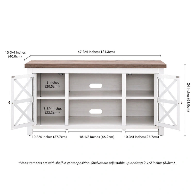 Mueble para TV de 47 pulgadas con armarios de almacenamiento