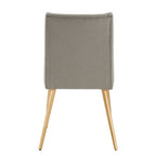 Silla de Comedor de Tela con Acabado Dorado (Juego de 2)