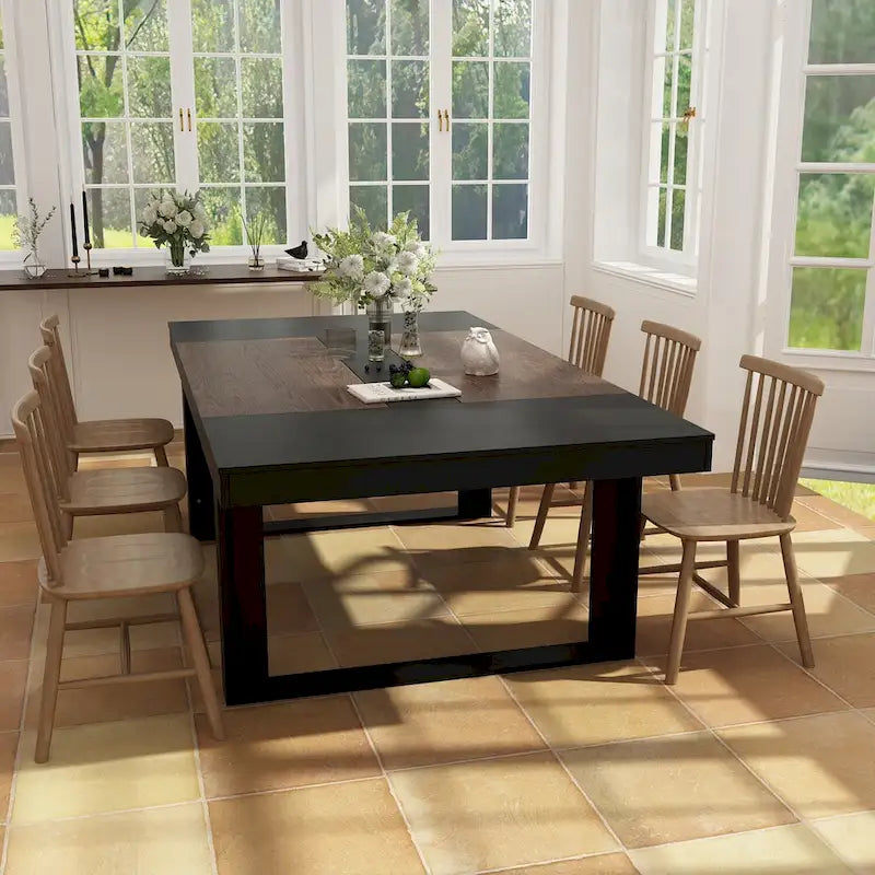 Mesa de conferencia grande de 220 x 120 cm con patas metálicas