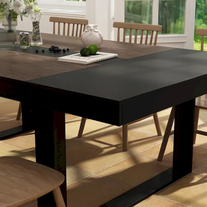 Mesa de conferencia grande de 220 x 120 cm con patas metálicas