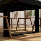 Mesa de conferencia grande de 220 x 120 cm con patas metálicas