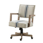 Silla de trabajo giratoria de altura ajustable con respaldo medio y ribete de tachuelas