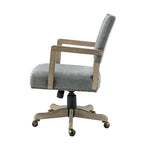 Silla de trabajo giratoria de altura ajustable con respaldo medio y ribete de tachuelas