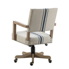 Silla de trabajo giratoria de altura ajustable con respaldo medio y ribete de tachuelas