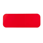 Mesa de costura plegable con ruedas color rojo rústico y estantes laterales