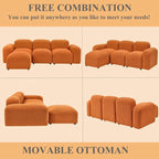 Sofá seccional modular en forma de L con chaise longue, 3 plazas