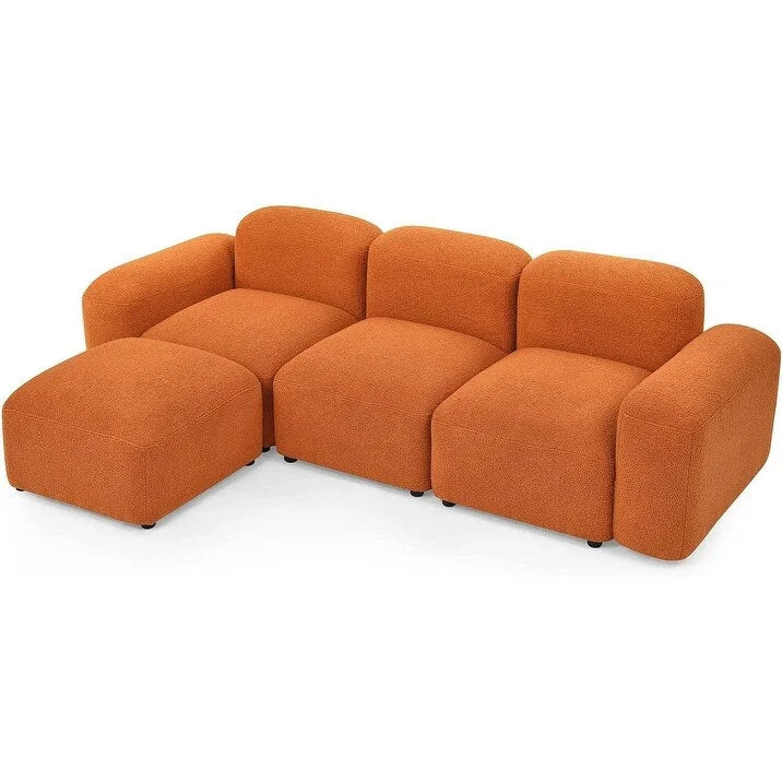 Sofá seccional modular en forma de L con chaise longue, 3 plazas
