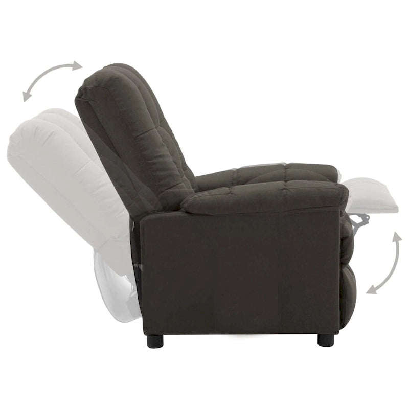 Sillón reclinable de tela - Gris topo, 29.1 x 38.9 x 40.1 pulg.