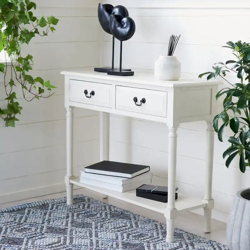 SAFAVIEH Justina 2-Drawer Console Table - 35.5 W x 13 L x 29.5 H - 36Wx13Dx30H