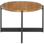 Mesa de centro ovalada con tablero de madera de abeto y base de metal - 48.8"An. x 25.2"Prof. x 16"Al.