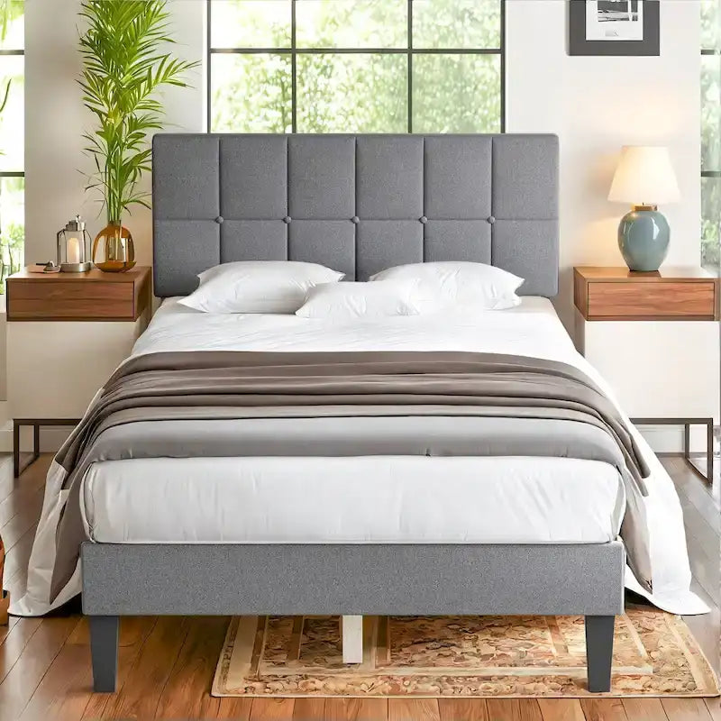 Base de cama tapizada con cabecero – Individual/Matrimonial/Queen