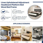 Base de cama tapizada con cabecero – Individual/Matrimonial/Queen