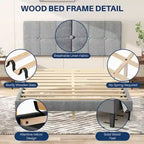 Base de cama tapizada con cabecero – Individual/Matrimonial/Queen