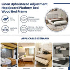 Base de cama tapizada con cabecero – Individual/Matrimonial/Queen