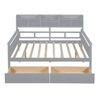 Cama nido doble con cajones de almacenamiento y estante de noche